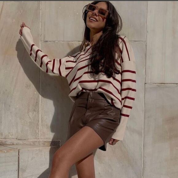 Zara blogger favorite faux Leather shorts - Picture 3 of 13